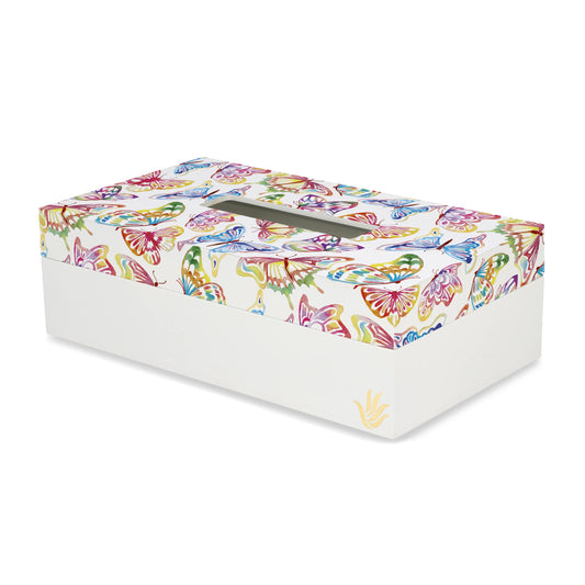 Watercolour Butterflies W Tissue Box 9" x 5" x 2.75" Ht. - Main Image