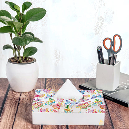 Watercolour Butterflies W Tissue Box 9" x 5" x 2.75" Ht. - Lifestyle Image