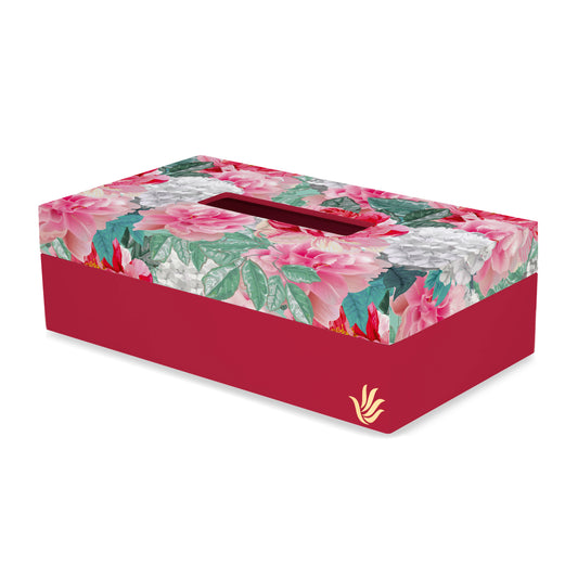 Red Chrysanthemums R Tissue Box 9" x 5" x 2.75" Ht. - Main Image