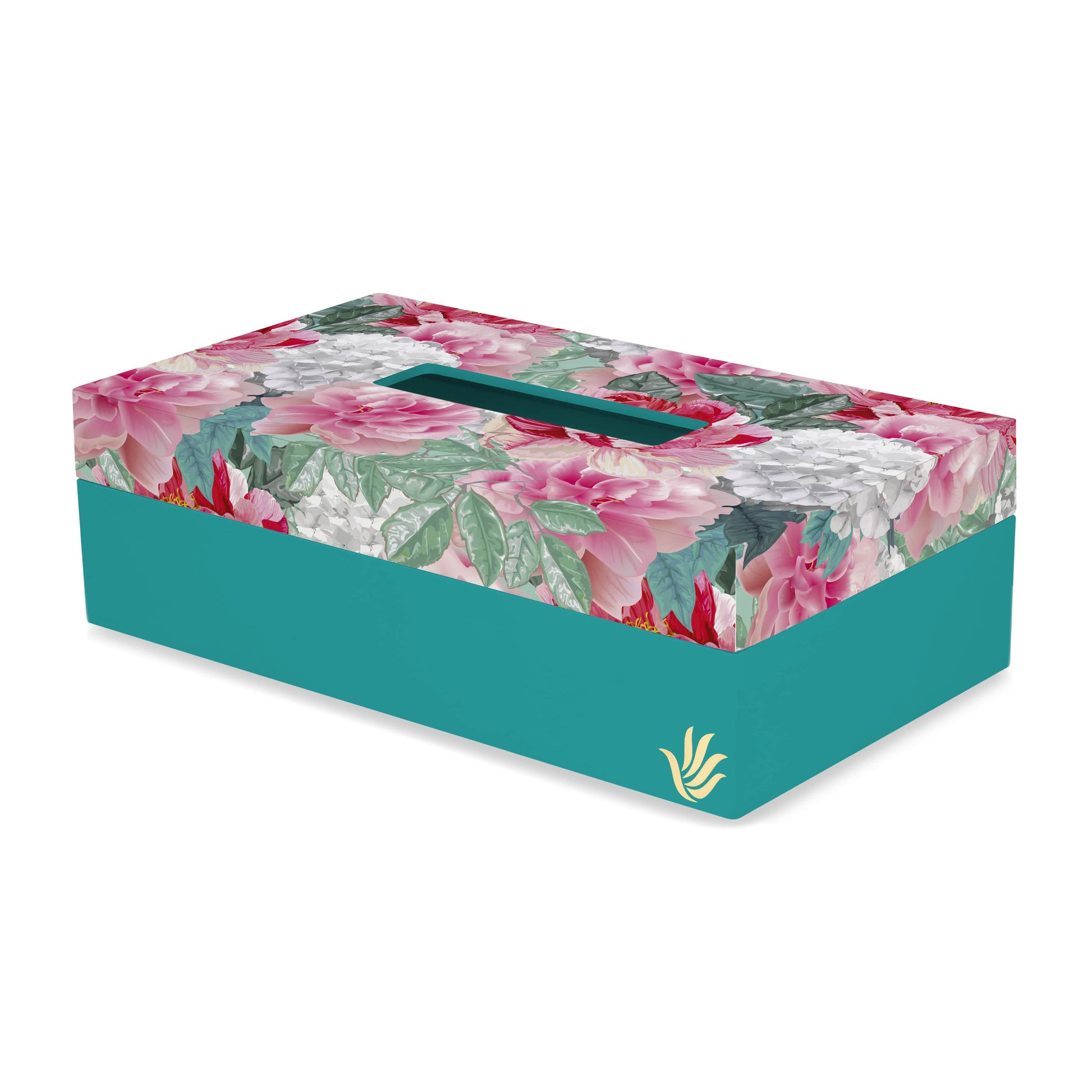 Red Chrysanthemums T Tissue Box 9" x 5" x 2.75" Ht. - Main Image