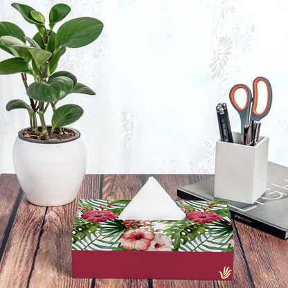 Tropical Hibiscus R Tissue Box 9" x 5" x 2.75" Ht. - Lifestyle Image