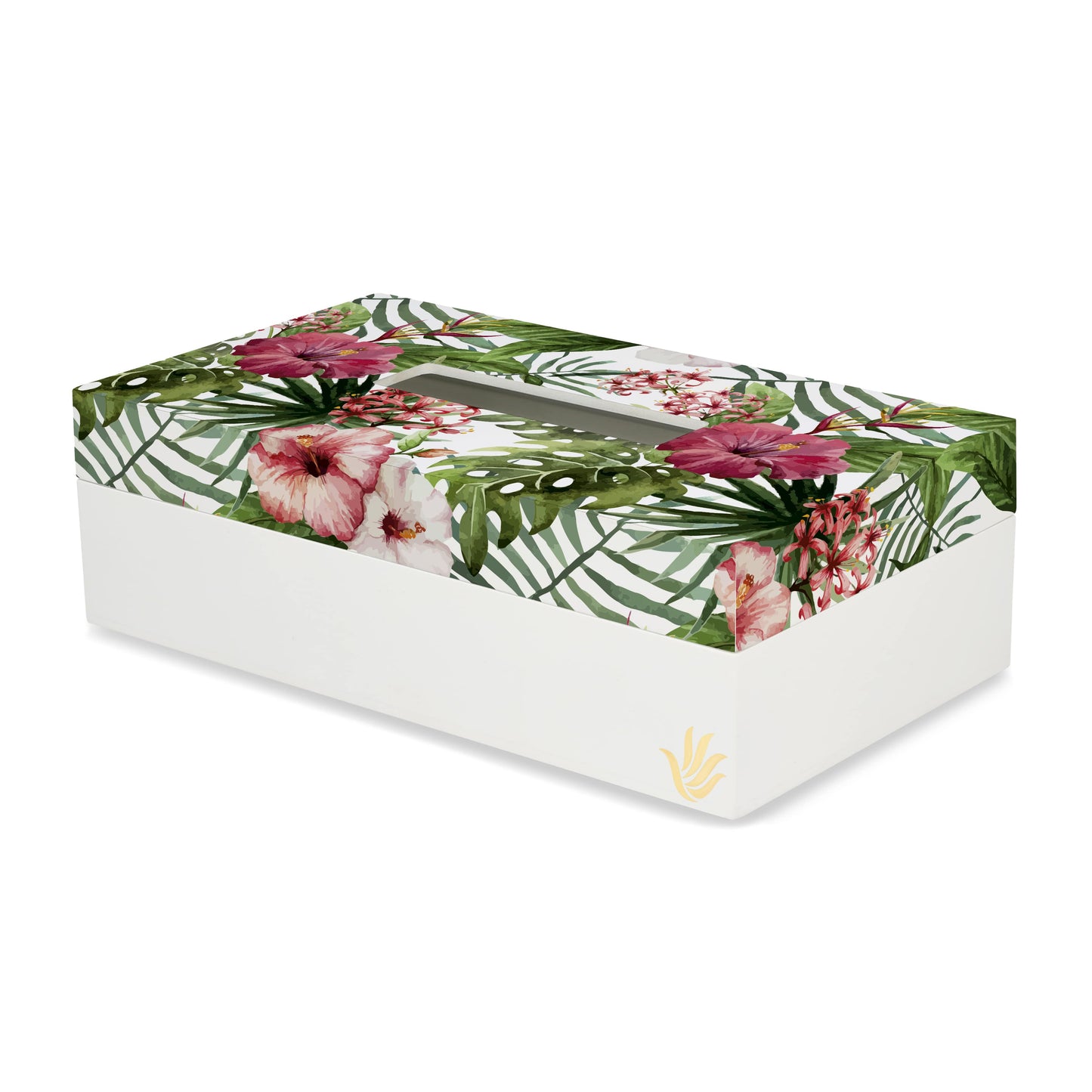 Tropical Hibiscus W Tissue Box 9" x 5" x 2.75" Ht. - Main Image