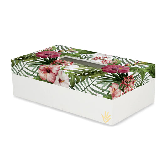 Tropical Hibiscus W Tissue Box 9" x 5" x 2.75" Ht. - Main Image