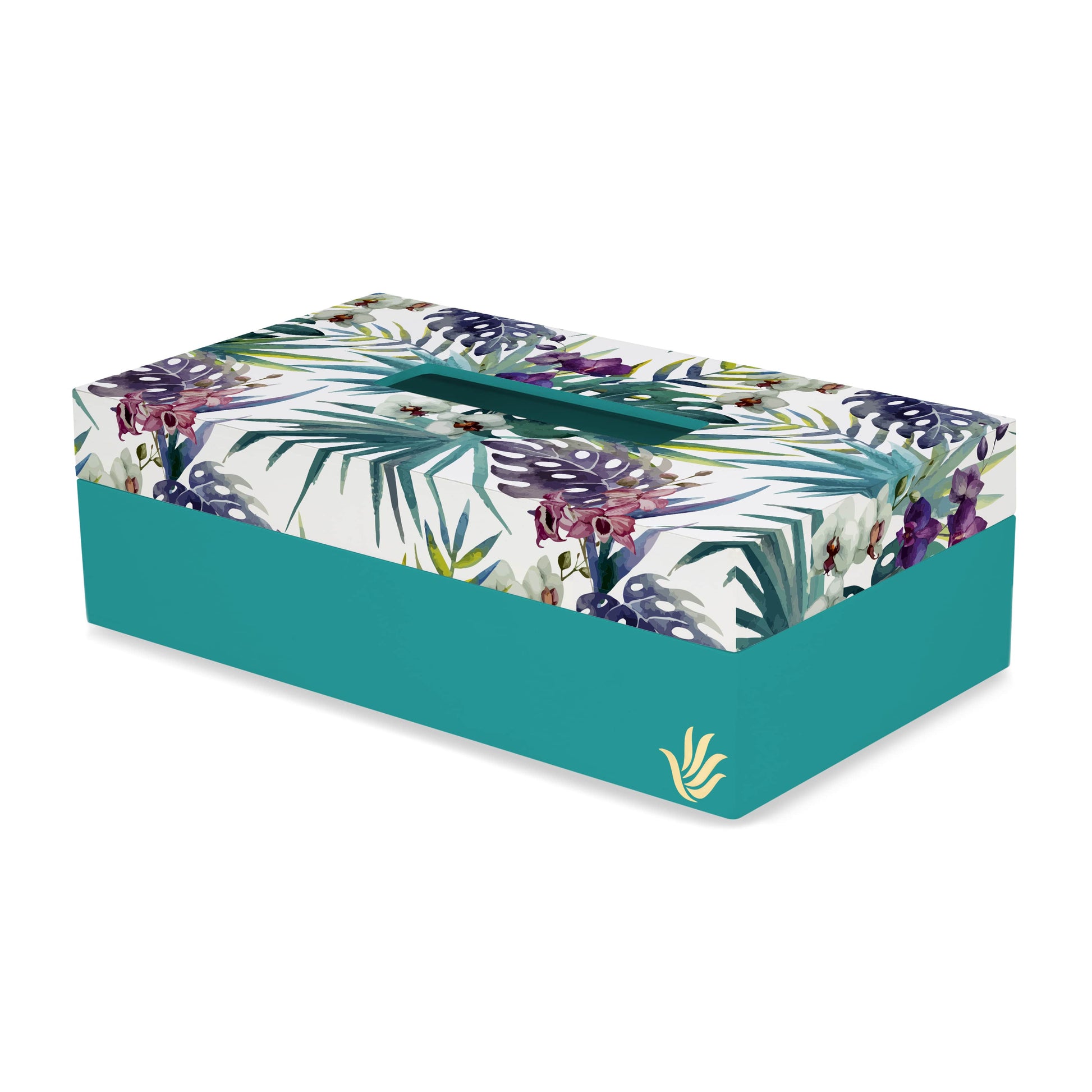 Tropical Palms Tissue Box 9" x 5" x 2.75" Ht. - Main Image