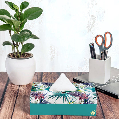 Tropical Palms Tissue Box 9" x 5" x 2.75" Ht. - Lifestyle Image