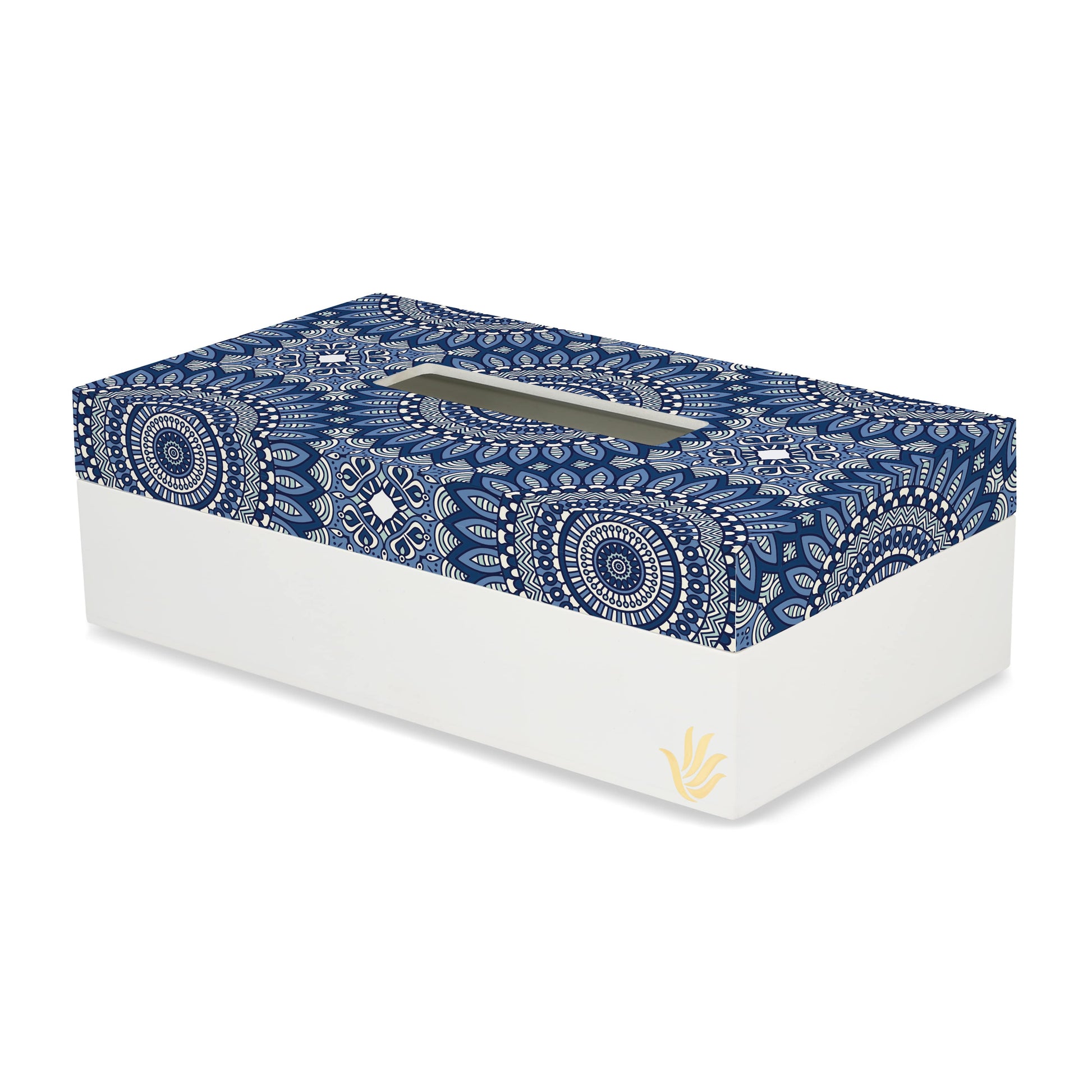 Blue Mandala 2 Tissue Box 9" x 5" x 2.75" Ht. - Main Image