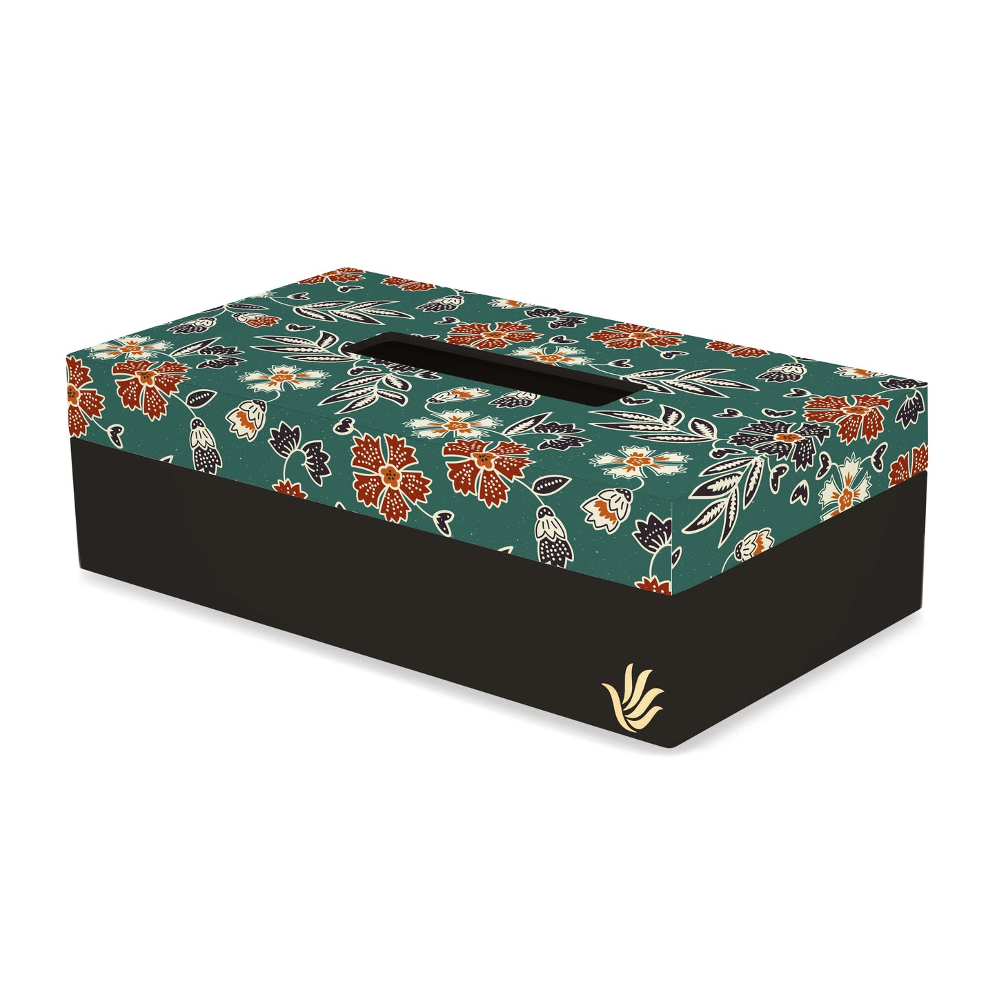 Emerald Batik Tissue Box 9" x 5" x 2.75" Ht. - Main Image