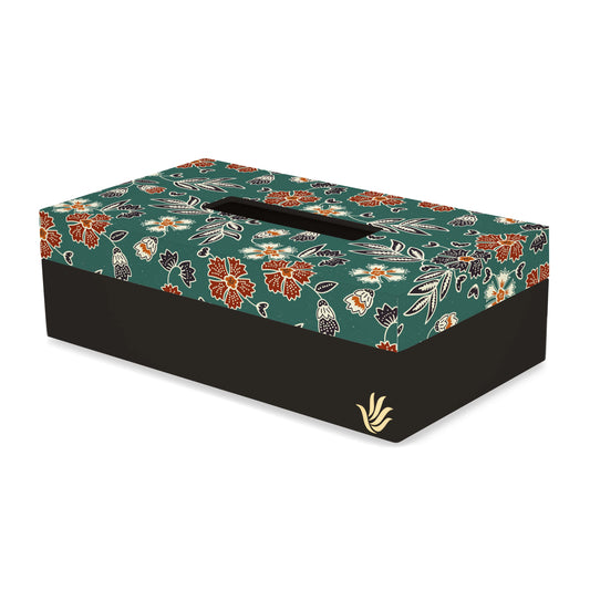 Emerald Batik Tissue Box 9" x 5" x 2.75" Ht. - Main Image