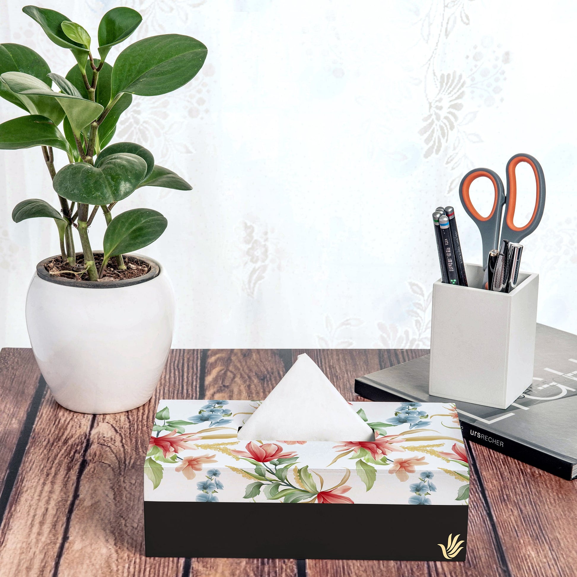 Magnolia Tissue Box 9" x 5" x 2.75" Ht. - Lifestyle Image