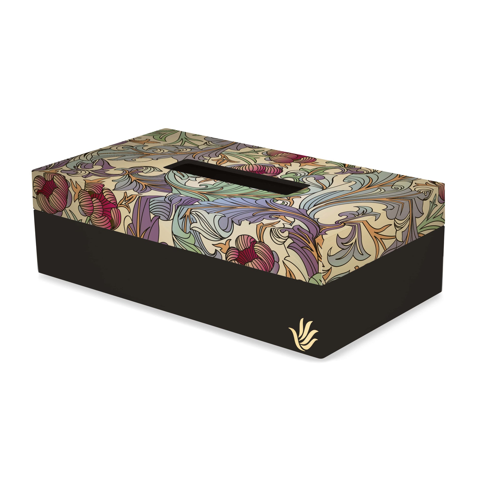 Ornate Floral Tissue Box 9" x 5" x 2.75" Ht. - Main Image