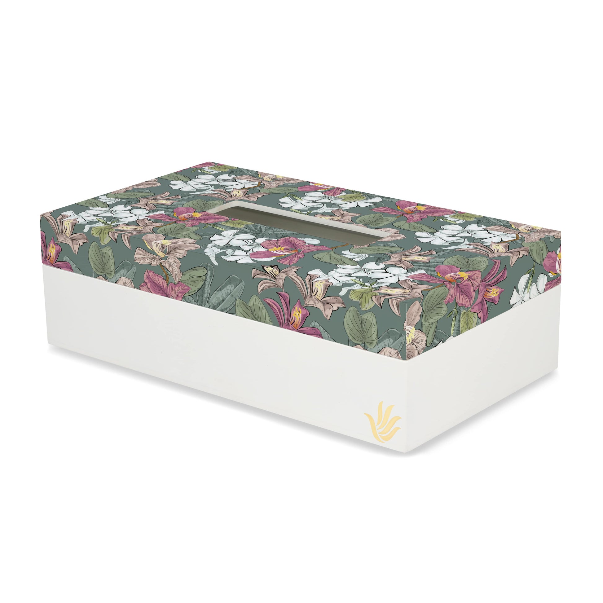 Vintage Jasmine Tissue Box 9" x 5" x 2.75" Ht. - Main Image