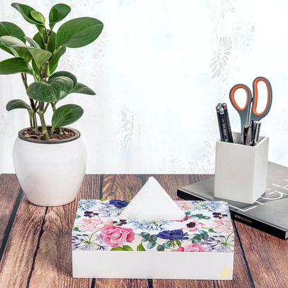 Roses Etc Tissue Box 9" x 5" x 2.75" Ht. - Lifestyle Image