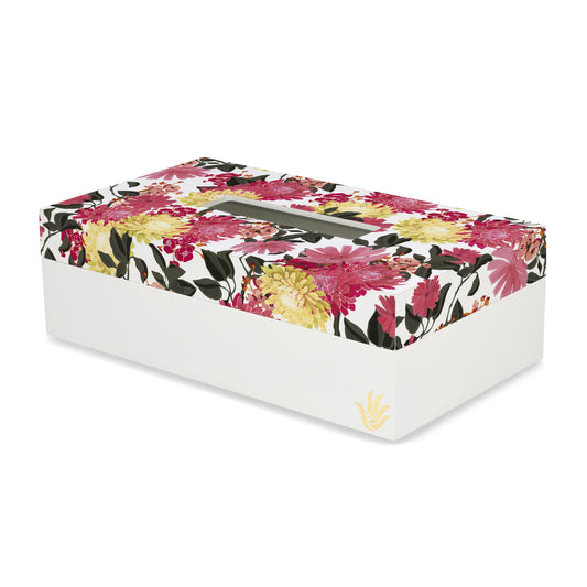 Ava Floral W Tissue Box 9" x 5" x 2.75" Ht. - Main Image