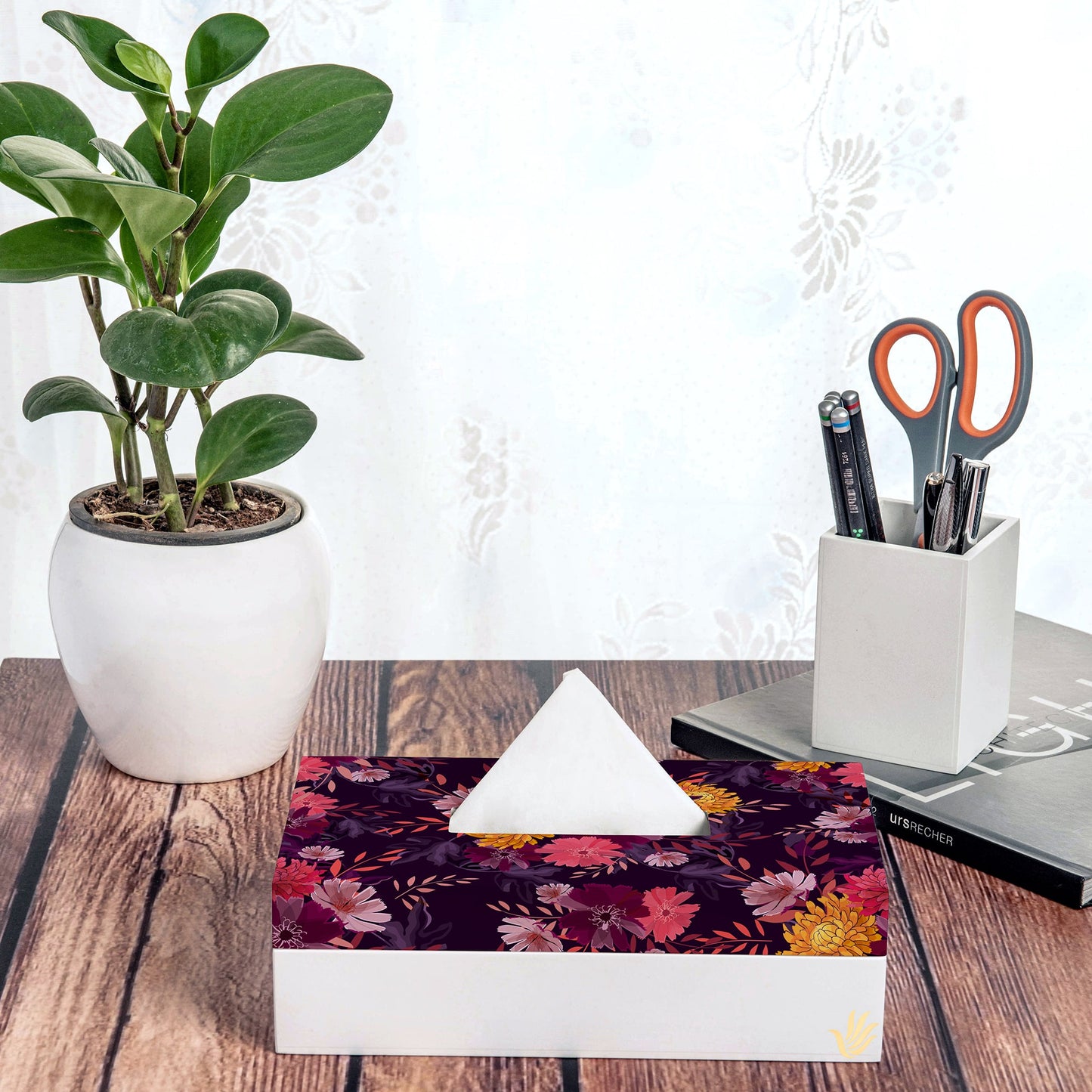 Autumn Garden Tissue Box 9" x 5" x 2.75" - Lifestyle Image
