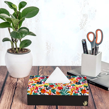 Autumn Leaves Tissue Box 9" x 5" x 2.75" Ht. - Lifestyle Image