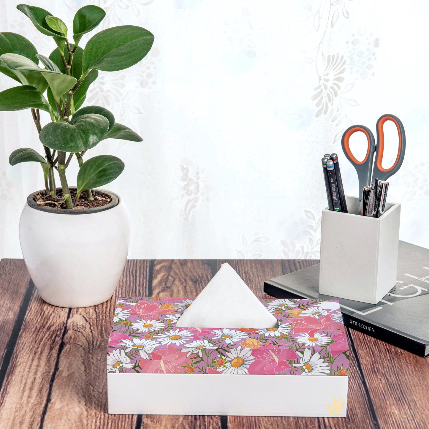 Camomile Tissue Box 9" x 5" x 2.75" - Lifestyle Image