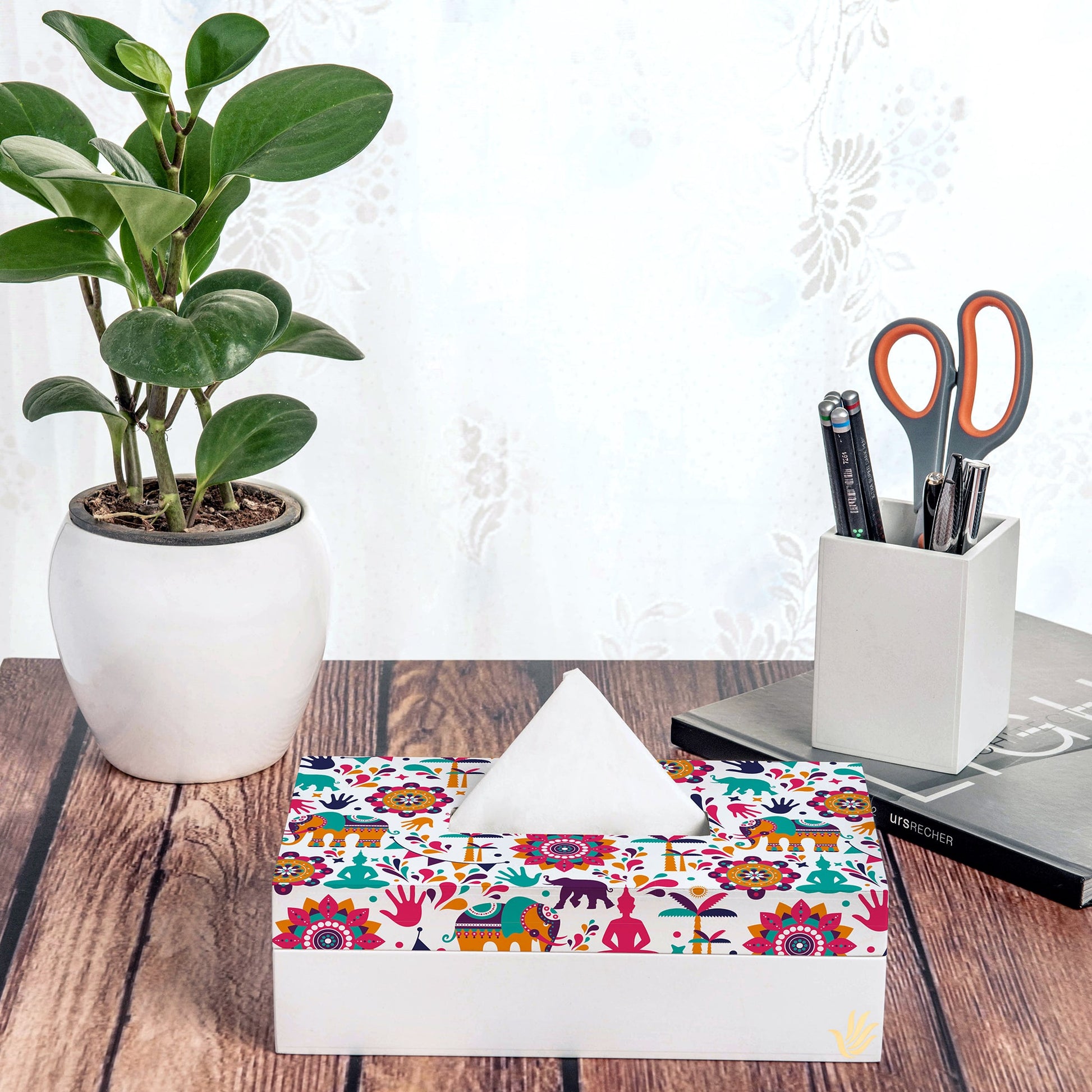 India Tissue Box 9" x 5" x 2.75" Ht. - Lifestyle Image