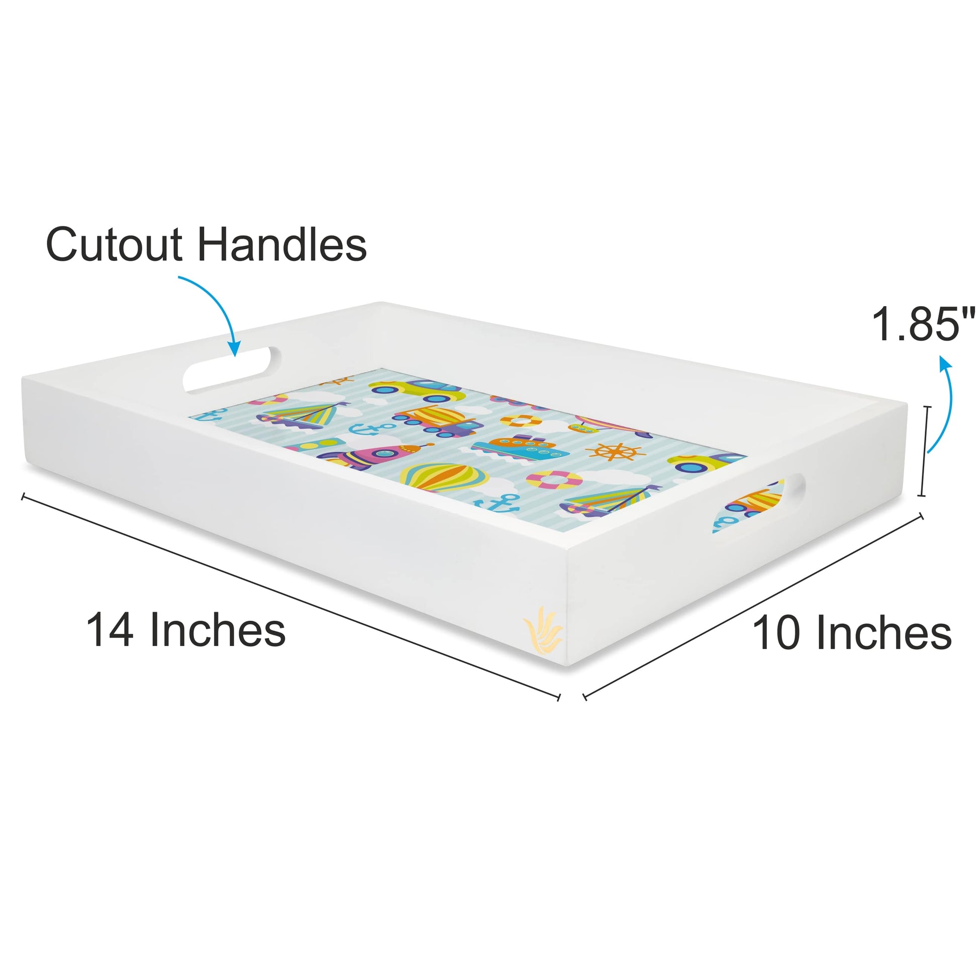 Transport Toys Rectangular Tray for Children 10" x 14" - Dimension Image