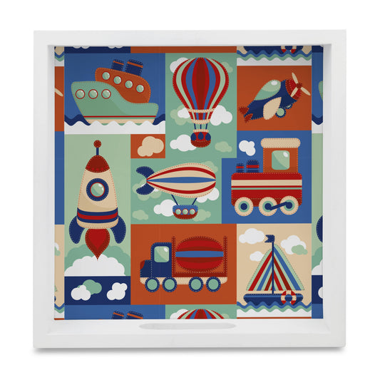 Transport Bright Square Tray for Children 9" x 9" - Main Image