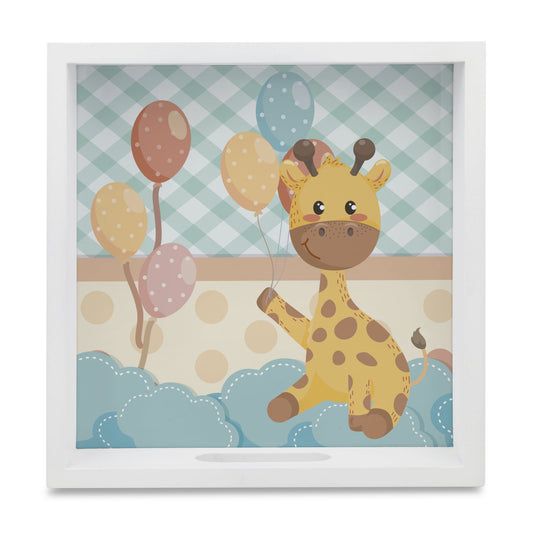 Baby Giraffe Square Tray for Children 9" x 9" - Main Image