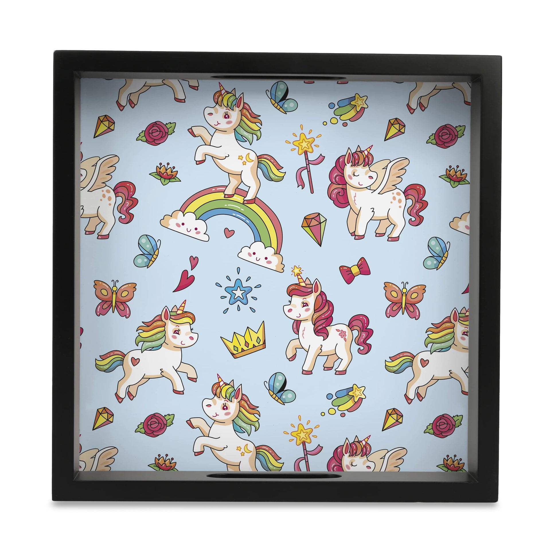 Babe Unicorn Square Tray for Children 9" x 9" - Main Image
