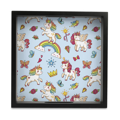 Babe Unicorn Square Tray for Children 9" x 9" - Main Image