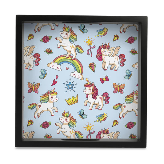 Babe Unicorn Square Tray for Children 9" x 9" - Main Image