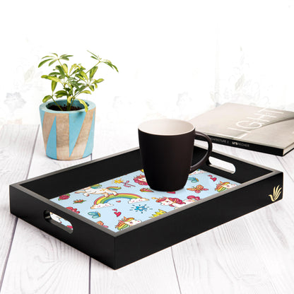 Babe Unicorn Rectangular Tray for Children 10" x 14" - Lifestyle Image