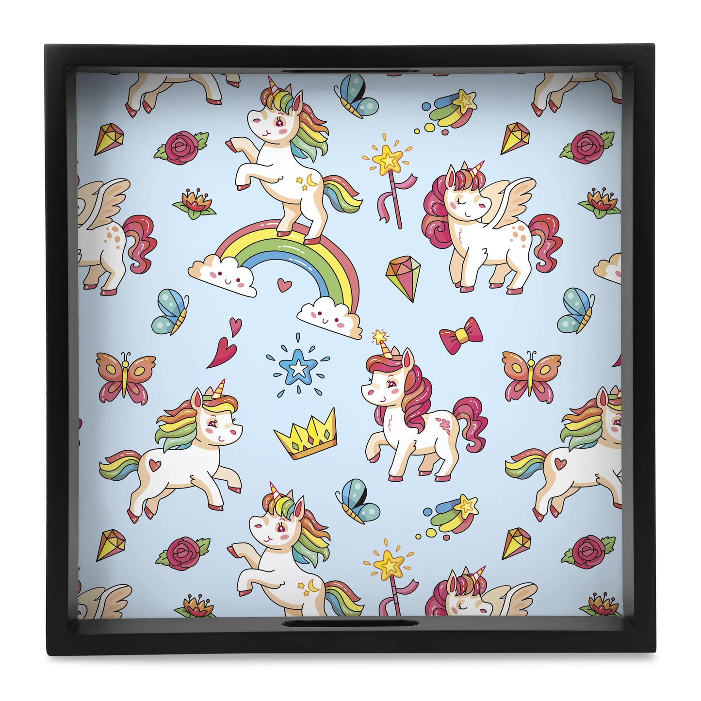 Babe Unicorn Square Tray for Children 12" x 12" - Main Image