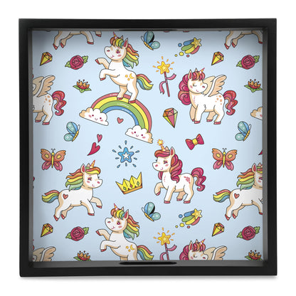 Babe Unicorn Square Tray for Children 12" x 12" - Main Image