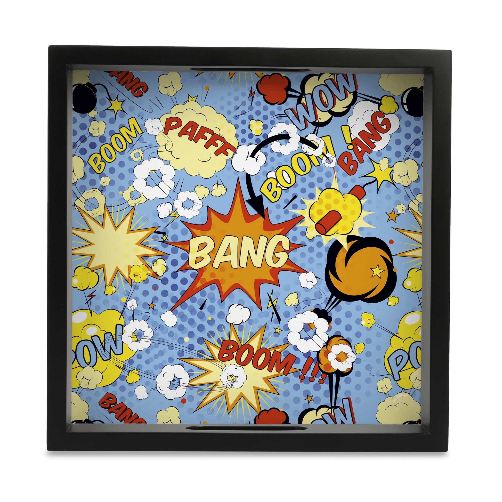 Comic Bubbles Square Tray for Children 9" x 9" - Main Image