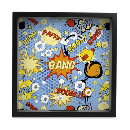 Comic Bubbles Square Tray for Children 9" x 9" - Main Image