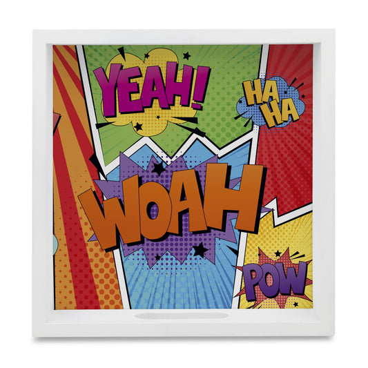 Comic Boom Square Tray for Children 9" x 9" - Main Image
