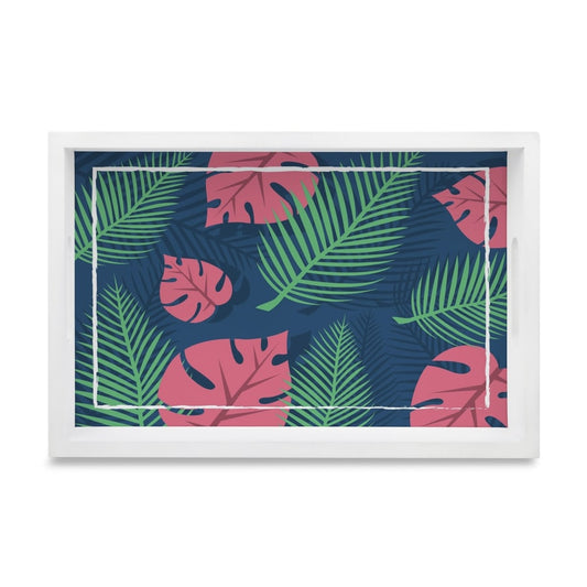 Palms Serving Tray with Cutout Handles (Wood) 8" x 12"