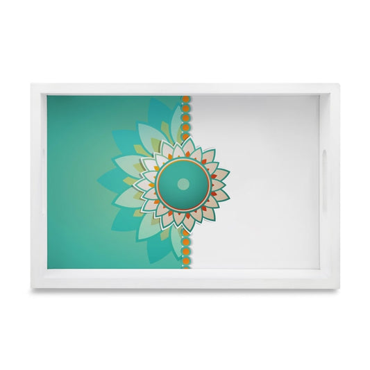 Rakhee Mint Serving Tray with Cutout Handles (Wood) 8" x 12" 