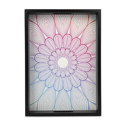 Boho Center Serving Tray with Cutout Handles (Wood) 10" x 14"