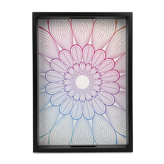Boho Center Serving Tray with Cutout Handles (Wood) 10" x 14"