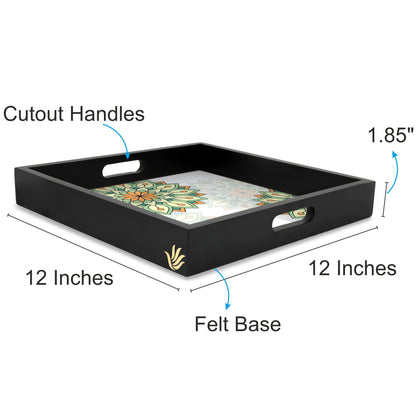 GreenMandala Sq Tray