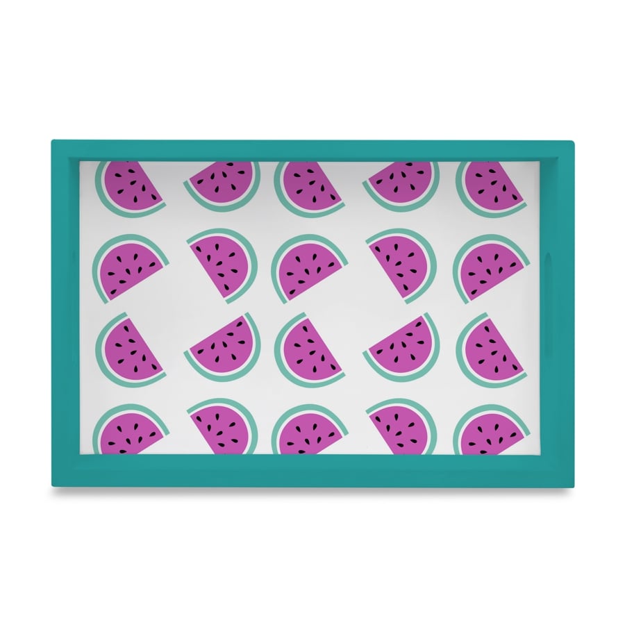 Watermelon Serving Tray with Cutout Handles (Wood) 8" x 12"