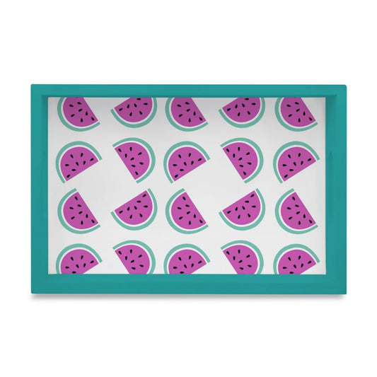 Watermelon Serving Tray with Cutout Handles (Wood) 8" x 12"