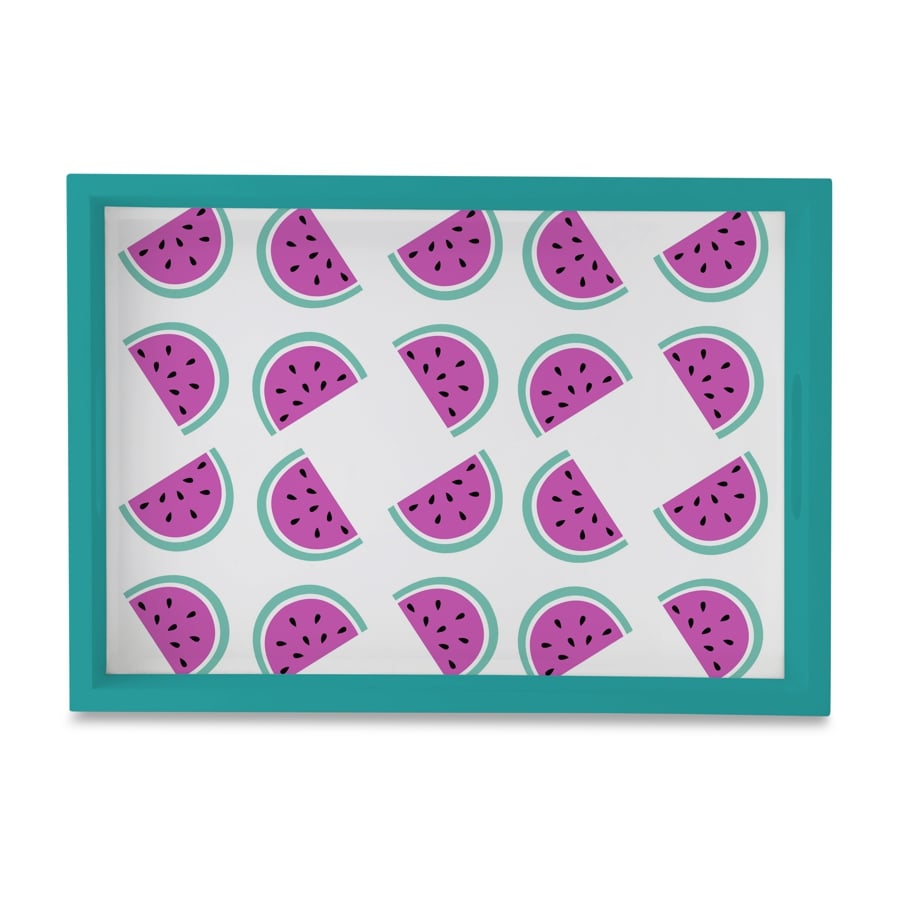 Watermelon Serving Tray with Cutout Handles (Wood) 10" x 14"