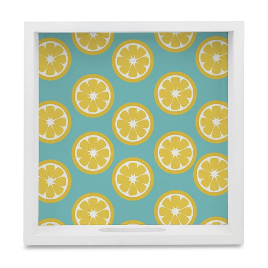 Lime Serving Tray with Cutout Handles (Wood) 9" x 9"