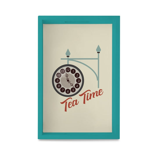 Tea Time Serving Tray with Cutout Handles (Wood) 8" x 12"