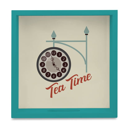 Tea Time Serving Tray with Cutout Handles (Wood) 9" x 9"