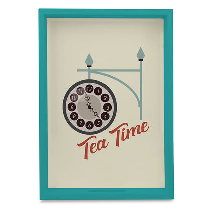 Tea Time Serving Tray with Cutout Handles (Wood) 10" x 14"