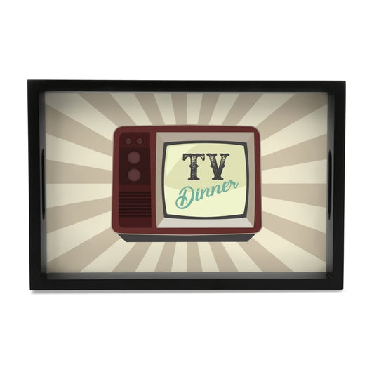 TV Dinner Serving Tray with Cutout Handles (Wood) 8" x 12"