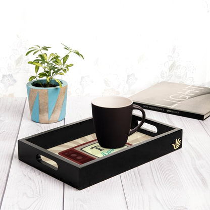 TV Dinner Serving Tray with Cutout Handles (Wood) 8" x 12"
