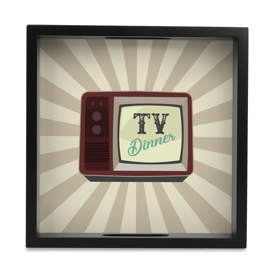 TV Dinner Serving Tray with Cutout Handles (Wood) 9" x 9"