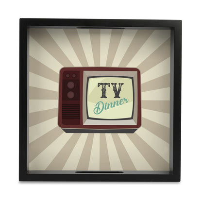 TV Dinner Serving Tray with Cutout Handles (Wood) 9" x 9"