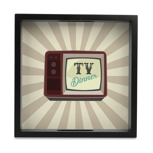TV Dinner Serving Tray with Cutout Handles (Wood) 9" x 9"